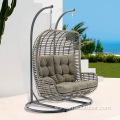 Family Outdoor Furniture Garden Rattan Double Swing Chair